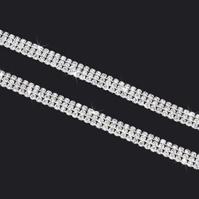 img 1 attached to 💎 SHINYTIME Rhinestone Trims 2 Yards - 3-Row Close Chain Banding for Diamond Crafts, Clothing, and Bridal Bouquet Embellishments