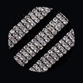 img 2 attached to 💎 SHINYTIME Rhinestone Trims 2 Yards - 3-Row Close Chain Banding for Diamond Crafts, Clothing, and Bridal Bouquet Embellishments