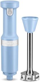 img 2 attached to KitchenAid KHBBV83VB: Power-Packed Cordless Variable Speed Hand Blender with Chopper, Whisk, and Striking Blue Velvet Finish