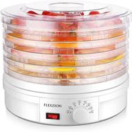 🍎 flexzion food dehydrator machine - electric fruit dryer with 5 trays, adjustable temperature control, roll up and mesh tray - ideal for dehydrating food, jerky, meat, herbs, spices, vegetables, snacks, and dog treats логотип