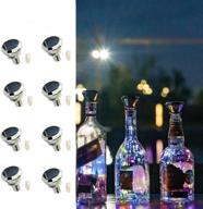 🌞 vookry solar wine bottle lights 8 pack - 20 leds fairy lights string silver wire light, multicolor for party, christmas, wedding center or table decorations логотип