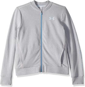 img 1 attached to 👚 Комфорт и стиль: Трековая куртка Under Armour для девочек Rival Terry