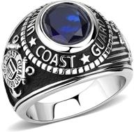 🚢 yvo coast guard ring - sleek polished stainless steel band for true fans logo