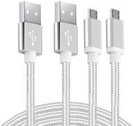 🔌 high-quality android micro usb charger cable 10ft 2 pack for fast charging - samsung galaxy s5/s6/s7 edge, j3/j7 prime crown, note 4/5, lg stylo 3/aristo 4/g4/k40/k30, moto e5/e6/g6 play, ps4 pro controller logo