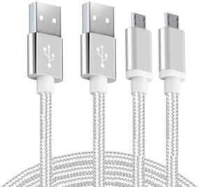 img 4 attached to 🔌 High-quality Android Micro USB Charger Cable 10ft 2 Pack for Fast Charging - Samsung Galaxy S5/S6/S7 Edge, J3/J7 Prime Crown, Note 4/5, LG Stylo 3/Aristo 4/G4/K40/K30, Moto E5/E6/G6 Play, PS4 Pro Controller