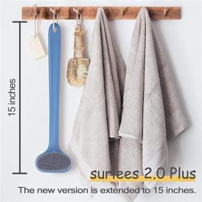 img 3 attached to «Surlees 2.0 Плюс - Идеальная спинная щетка для душа для мужчин, женщин и пожилых людей с ванной и кистью для тела (15'', синий)»