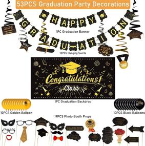 img 3 attached to 🎓 2021 Graduation Party Decorations Kit - 53PCS Graduation Supplies Include Graduation Backdrop, 20 Party Balloons, Happy Graduation Banner, 19 Photo Booth Props & 12 Hanging Swirls