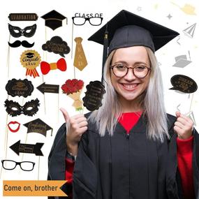 img 1 attached to 🎓 2021 Graduation Party Decorations Kit - 53PCS Graduation Supplies Include Graduation Backdrop, 20 Party Balloons, Happy Graduation Banner, 19 Photo Booth Props & 12 Hanging Swirls