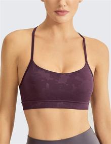 img 2 attached to 👙 CRZ YOGA Women's Low Impact Strappy Padded Sports Bra: Stylish Y Racer Back Spaghetti Straps Yoga Bra Tops