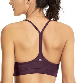 img 3 attached to 👙 CRZ YOGA Women's Low Impact Strappy Padded Sports Bra: Stylish Y Racer Back Spaghetti Straps Yoga Bra Tops