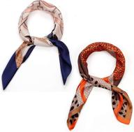 🧣 yaqueyatrues 2 packs luxury silk scarf, fashion satin head neck scarf hair wrap for women, girls, and ladies logo