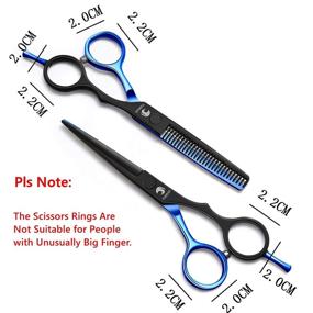 img 1 attached to 💇 440C Stainless Steel Professional Barber Hair Cutting Scissors Set - 5.5 Inches Thinning/Texturizing Shears Kit in Blue