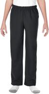 👖 comfy and stylish: gildan bottom youth sweatpants in black for boys' clothing logo