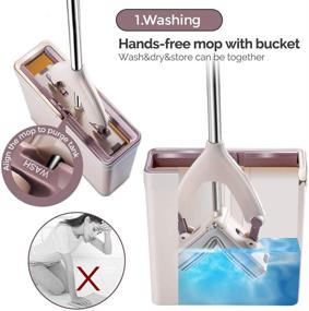 img 3 attached to 🧽 Efficient PVA Sponge Roller Mop & Bucket Set: 3 Super Absorbent Sponge Heads Refills, Self-Wringing, Long Handle. Ideal for Various Hard Floors-Dry/Wet Use!