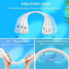 img 3 attached to 🌬️ Hands-Free Wearable Portable Neck Fan - USB Rechargeable, Strong Air Flow with 3 Speeds, 360° Adjustable Headphone Design - Ideal for Office, Outdoor Sports, Travel, and Home Cooling