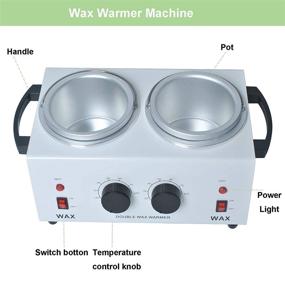 img 3 attached to 🔥 Professional Electric Wax Warmer for Hair Removal - Facial & Body Spa, Adjustable Temperature, Aluminum Pot, 100 Wooden Craft Sticks Included