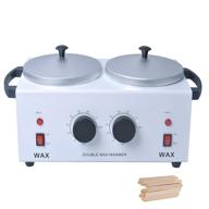 🔥 professional electric wax warmer for hair removal - facial & body spa, adjustable temperature, aluminum pot, 100 wooden craft sticks included logo