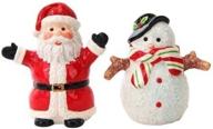 🎅 adorable santa and snowman ceramic magnetic salt pepper shakers - perfect for christmas, north pole winter logo