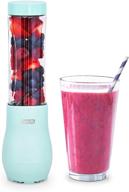 🥤 dash mighty mini blender - personal countertop blender for milkshakes, fruit & vegetable drinks, smoothies - stainless steel blades - 10oz travel tritan™ blending bottle - aqua logo