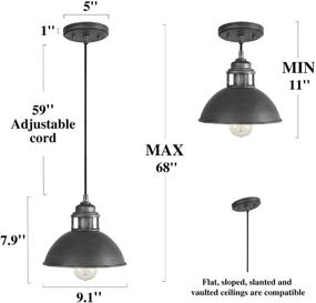 img 3 attached to 💡 LOG BARN Промышленный подвесной светильник "серебристый металлический с матовой отделкой и вырезами: идеально подходит для декорирования кухонного островка, столовой и спальни