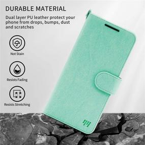 img 1 attached to 📱 Samsung Galaxy A12 Case, Double-N PU Leather Wallet Case with Credit Card Holder & Wrist Strap - Shockproof Protective Cover for Samsung A12 4G Phone (Green, 6.5 inch)