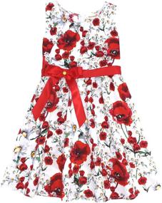 img 2 attached to Summer Girls' Clothes: Floral Cotton Dresses for Kids