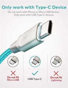 img 3 attached to 🔌 Кабель Xcentz USB Type C 10 футов - Быстрая зарядка нейлоновым оплеткой Зарядное устройство для Samsung Galaxy, Pixel, LG, Nintendo Switch, OnePlus - USB-C к USB-A кабель