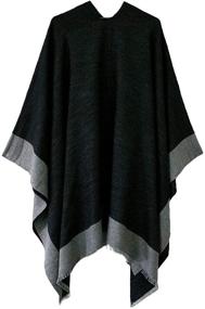 img 3 attached to 👗 Stylish Reversible Women's Color Block Poncho: Must-Have Accessory