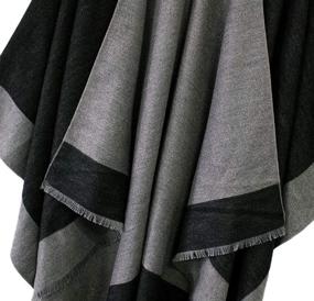 img 1 attached to 👗 Stylish Reversible Women's Color Block Poncho: Must-Have Accessory