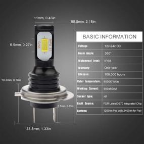 img 2 attached to 🔦 KATUR H7 LED Fog Light Bulbs - Ultra Bright 2400 Lumens Max Power for DRL or Fog Lights - Xenon White (H7 White)