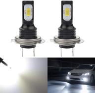 🔦 katur h7 led fog light bulbs - ultra bright 2400 lumens max power for drl or fog lights - xenon white (h7 white) logo