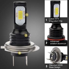 img 1 attached to 🔦 KATUR H7 LED Fog Light Bulbs - Ultra Bright 2400 Lumens Max Power for DRL or Fog Lights - Xenon White (H7 White)