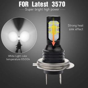 img 3 attached to 🔦 KATUR H7 LED Fog Light Bulbs - Ultra Bright 2400 Lumens Max Power for DRL or Fog Lights - Xenon White (H7 White)