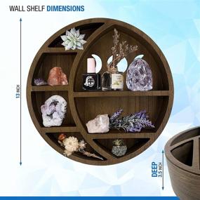 img 3 attached to ASUARE Wooden Moon Shelf: Perfect Display for Crystals, Essential Oils & Decor