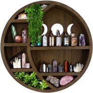 asuare wooden moon shelf: perfect display for crystals, essential oils & decor logo