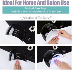 img 2 attached to 💅 Gellen 24W UV LED Nail Lamp Dryer Nail Light for Gel Nail Polish - Sensor, 3 Timers, Quick Dry, No Harm Gel Manicure Machine in Color Elegance Black