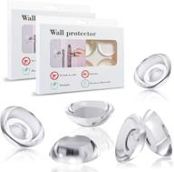 🚪 premium anti-lost door stopper wall protector: 12-pack self-adhesive door knob wall shield for ultimate door protection and prevention of damage - reusable, washable, clear silicone design for wall and table corner safeguarding логотип