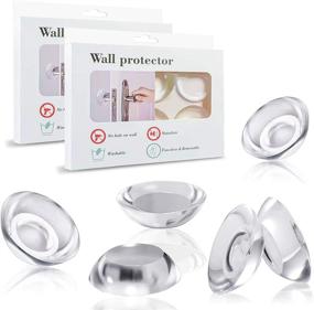 img 4 attached to 🚪 Premium Anti-Lost Door Stopper Wall Protector: 12-Pack Self-Adhesive Door Knob Wall Shield for Ultimate Door Protection and Prevention of Damage - Reusable, Washable, Clear Silicone Design for Wall and Table Corner Safeguarding