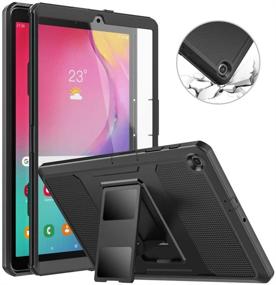 img 4 attached to 📱 MoKo Case Fit Samsung Galaxy Tab A 10.1 2019 – Heavy Duty Shockproof Full Body Rugged Stand Back Cover with Screen Protector – Black