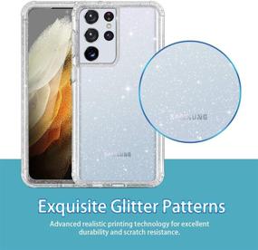 img 2 attached to Hekodonk Hybrid Liquid Clear Crystal Glitter TPU Case for Samsung Galaxy S21 Ultra 5G - Shockproof, Anti-Scratch, and Flexible!