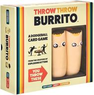 dodgeball game with exploding kittens and burrito throwing logo