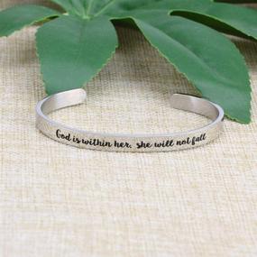 img 3 attached to 🙏 Women's Religious Gift: Christian Bracelet with Inspirational Scripture Cuff Bangle - Encouraging Jewelry, Bible Verse, and Friend Support