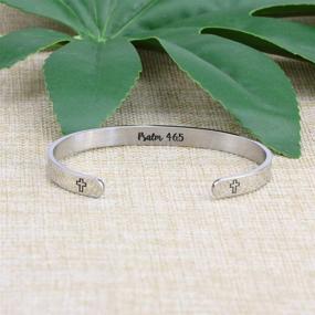 img 2 attached to 🙏 Women's Religious Gift: Christian Bracelet with Inspirational Scripture Cuff Bangle - Encouraging Jewelry, Bible Verse, and Friend Support
