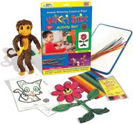 🎨 kids' arts and crafts activity set - playboard, booklet, waxed yarn, fidget toy, molding and sculpting playset - 84 count, non-toxic - american made by wikki stix logo