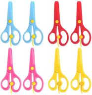 8 pack preschool training scissors: kids plastic playdough scissors for safe crafting, left-handed training included logo