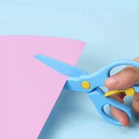 img 1 attached to 8 Pack Preschool Training Scissors: Kids Plastic Playdough Scissors for Safe Crafting, Left-Handed Training Included