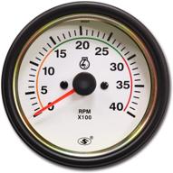 🏎️ motor meter racing universal tachometer with w terminal for alternator, 3-3/8" diameter, 4000 rpm, white dial in dash logo