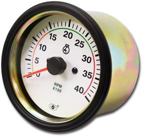 img 3 attached to 🏎️ MOTOR METER RACING Universal Tachometer with W Terminal for Alternator, 3-3/8" Diameter, 4000 RPM, White Dial in Dash