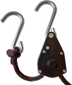 img 2 attached to 🛶 Sentry Ratchet Kayak and Canoe Tie Down Set: 1/4" Grow Light Heavy Duty Adjustable Rope Hanger (2-Pack)