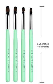 img 1 attached to 💅 Beaute Galleria 4 Piece Gel Nail Brush Set - Perfect for Gel Nail Extensions, UV Builder, Polygel Nails, and More!